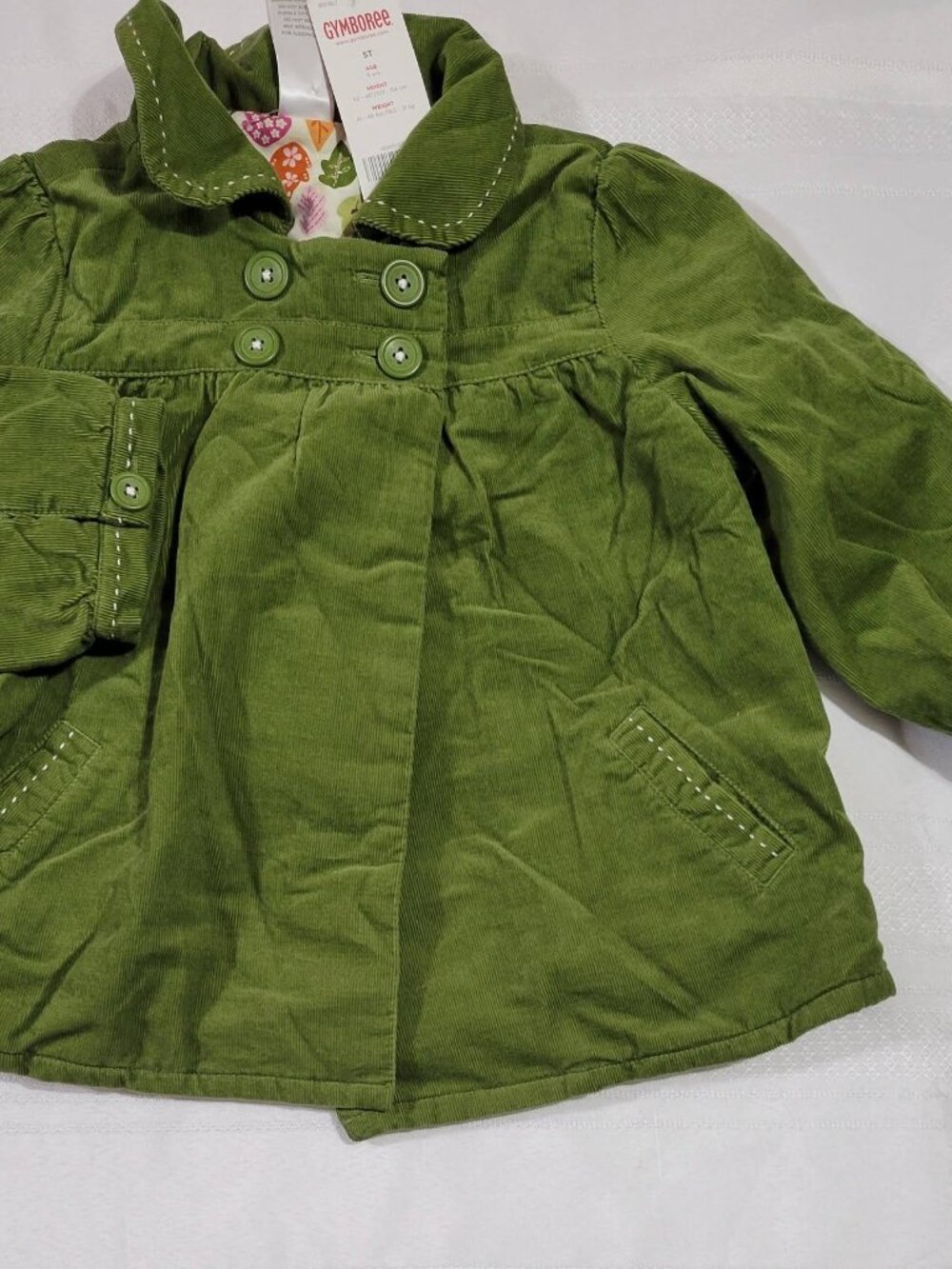Gymboree Vintage Fall Forest 5T Green Corduroy Coat NWT